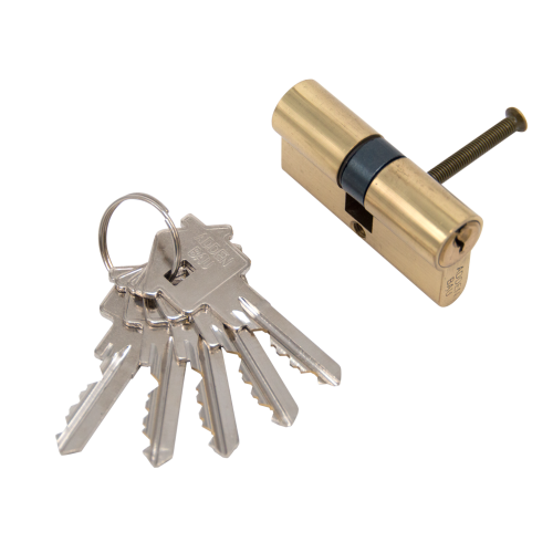 Ключевой цилиндр 60мм. 5 кл. ADDEN BAU. CYL 5-60 KEY GOLD (ЗОЛОТО БЛЕСТЯЩЕЕ)