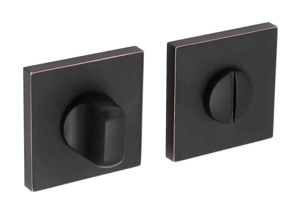 Завёртка сантехническая ADDEN BAU WC SQ-003 BLACK / GOLD RIM (цвет ЧЁРНЫЙ МАТОВЫЙ/ ЗОЛОТО)