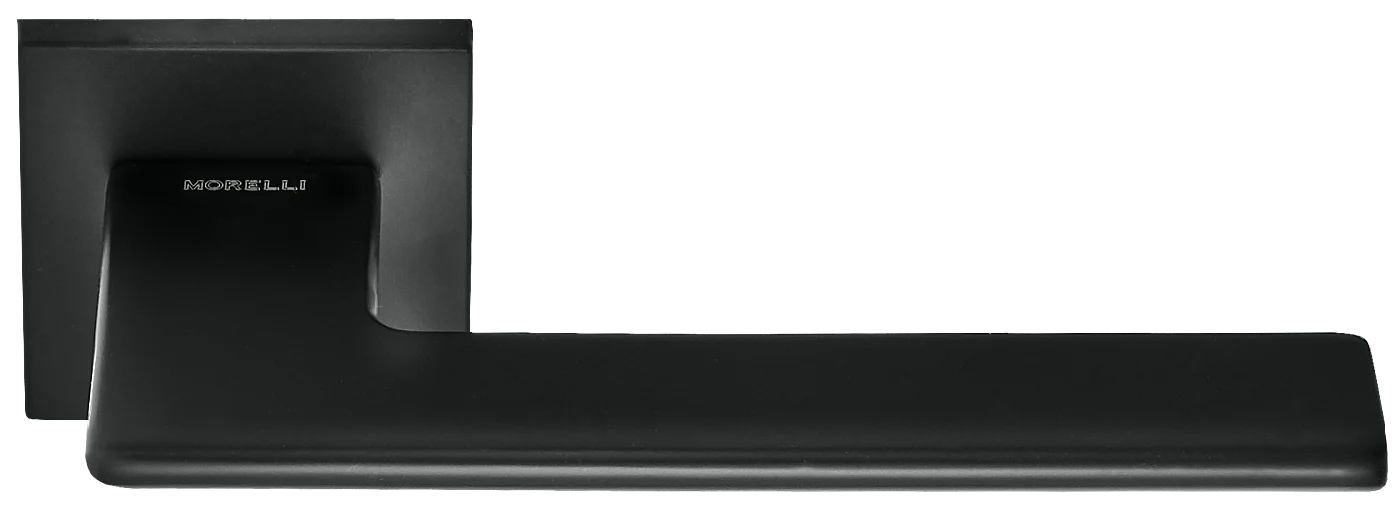 Ручка дверная PLATEAU MH-51-S6 BL на квадратной накладке, цвет черный, ЦАМ Light