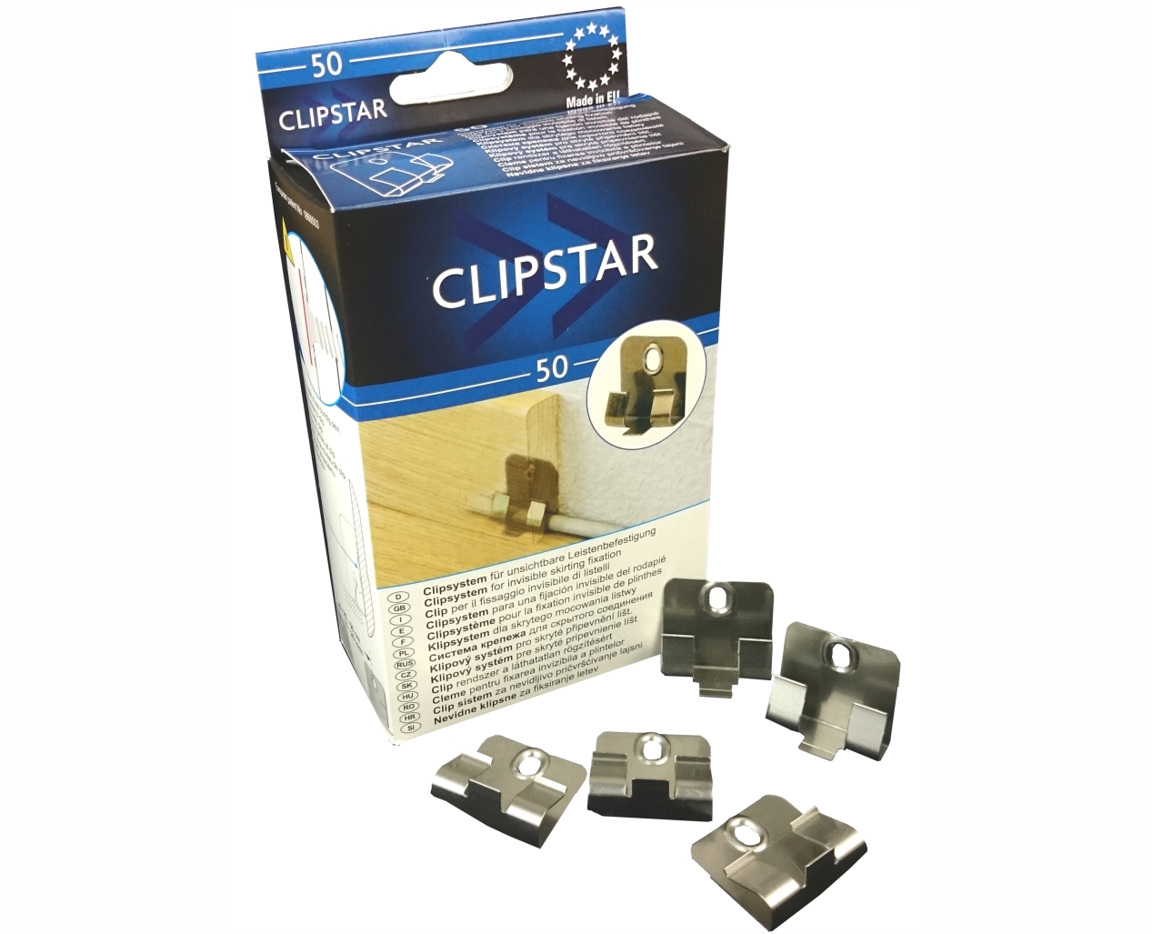 Клипса для плинтуса Clipstar упаковка 50шт. (крепеж)